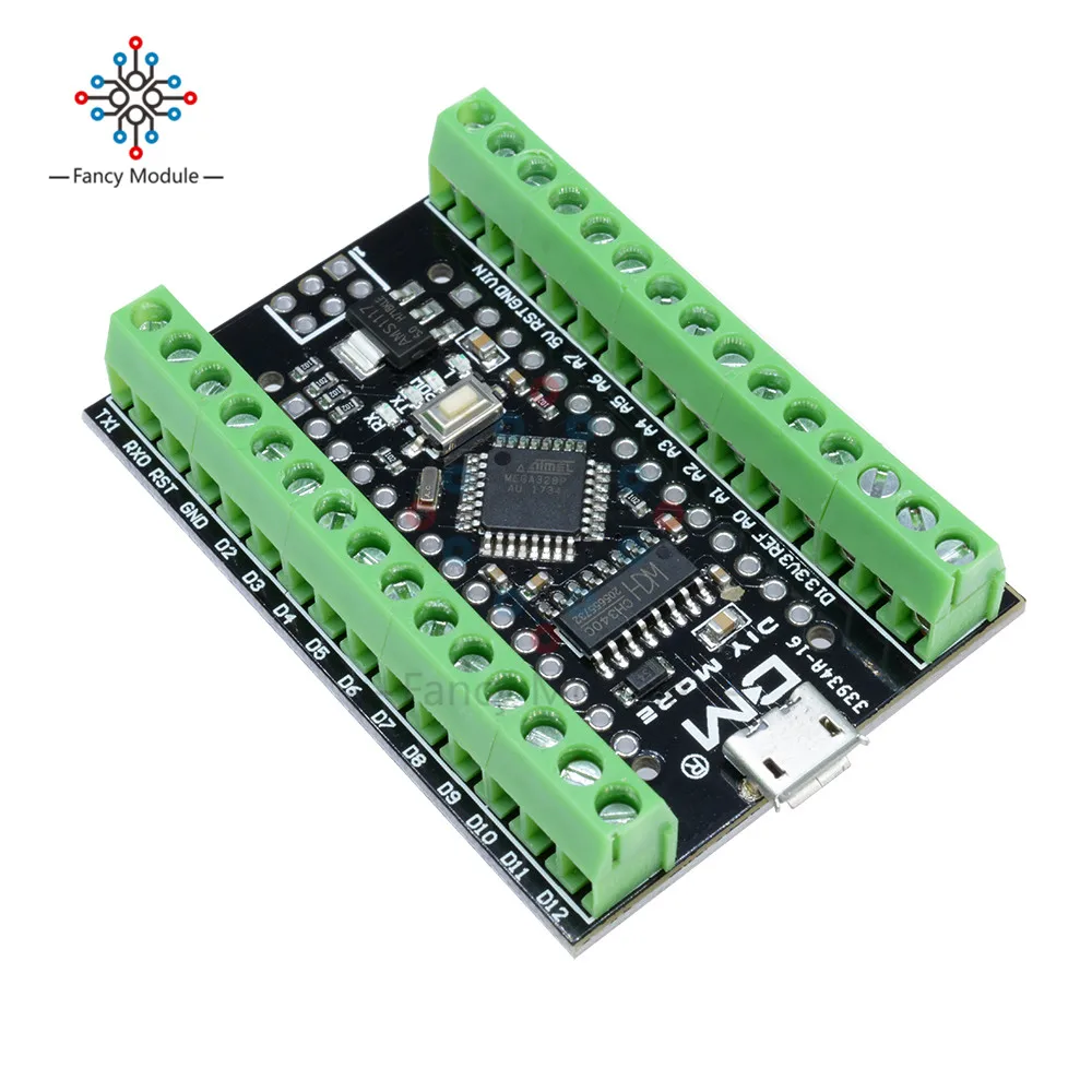 Плата расширения Atmega328P Nano 3 0 CH340 USB + терминальный адаптер 2 в 1 для Arduino (комплект