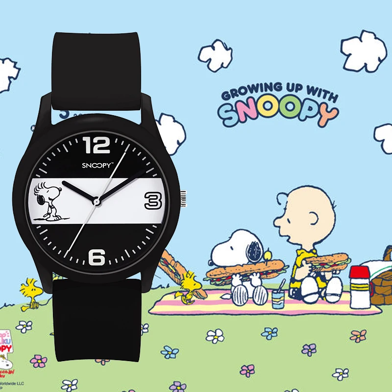 Часы наручные Snoopy Мужские кварцевые спортивные модные брендовые с силиконовым