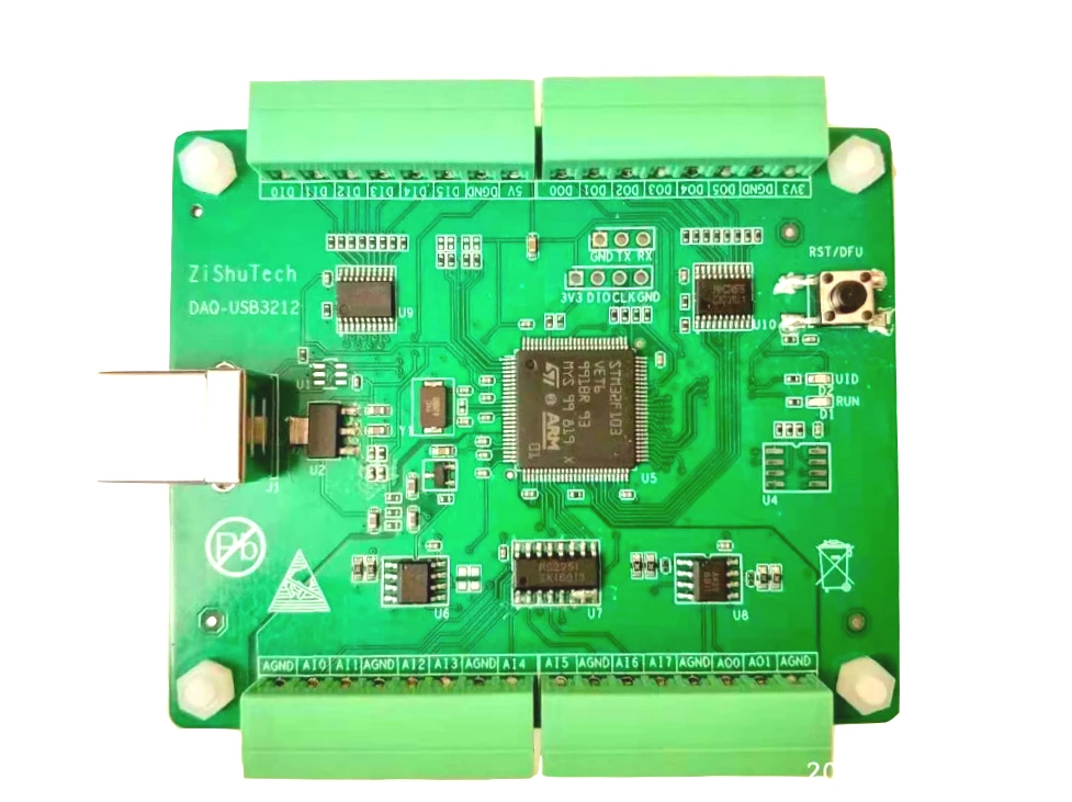 USB DAQ 8AD 2DA 6DI 6DO модуль сбора данных 0 5 в аналоговый VC C Qt питон коды Win10|Детали и