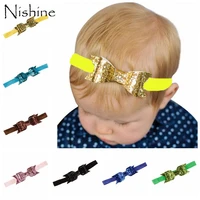 1pcs fashion cute girls bling hairband double big bow knot shining headband headware children hair accessories