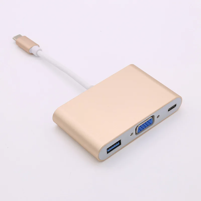 LYBALL USB C 3.0 Type-C к VGA 3 1 Type PD Hub Женский адаптер для нового Macbook 12 дюймов Chromebook Pixel Lumia 950XL