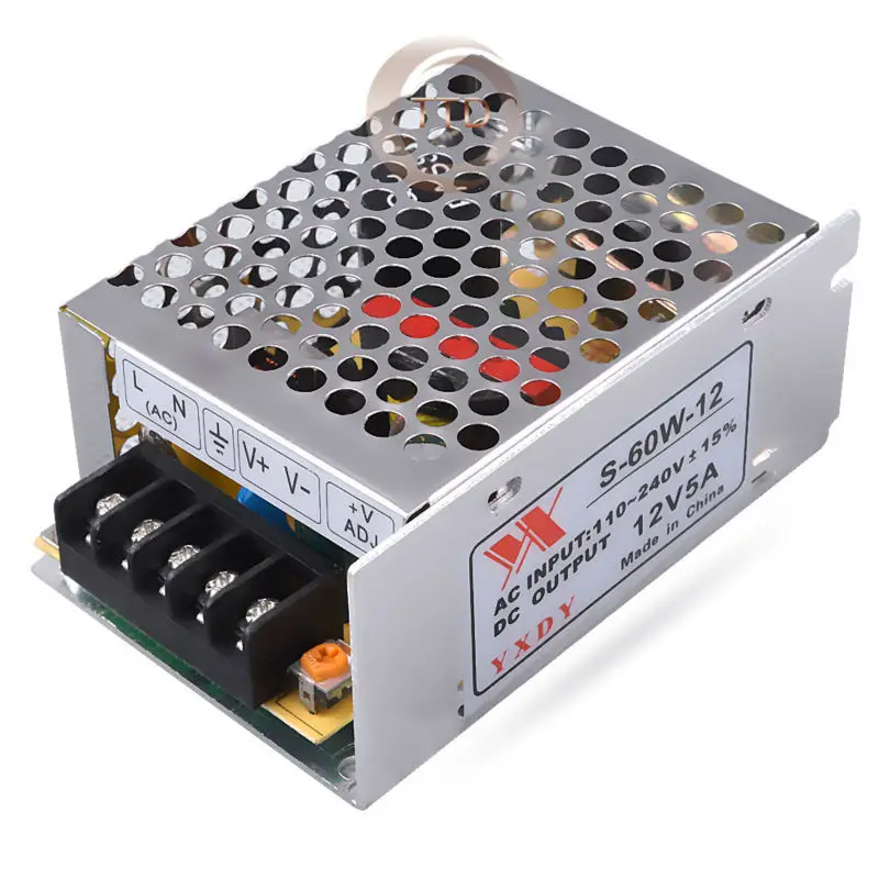 Новый мини-12 V 5A 60 W 110 V-220 освещение трансформатор высокое качество светодиодный