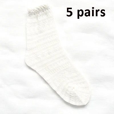 Новая мода 5 пар женские летние носки Harajuku Popsoket уличная Calcetines короткие носки с принтом корейский стиль - Цвет: A8ECZW-0087-white