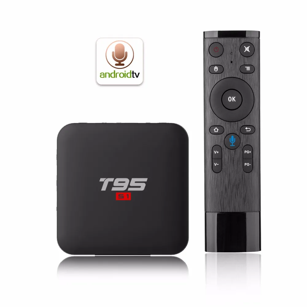 ТВ-приставка T95 S1 на Android 7 1 с голосовым дистанционным управлением Amlogic S905W 2 ГБ/16 ГБ