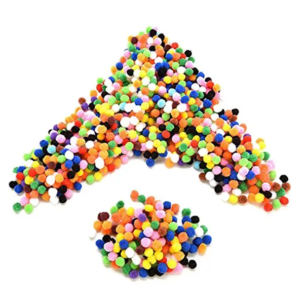 1000 Pcs 10mm Mixed Color Soft Fluffy Pom Poms Pompoms for kids Crafts | Игрушки и хобби
