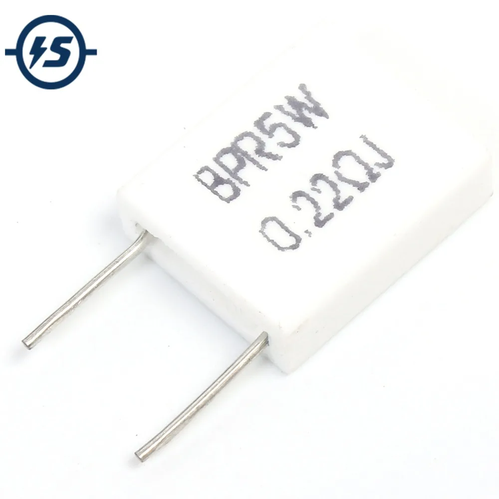 

20 шт./лот 5 Вт цементный резистор 0.22R 0,22 Ом неиндуктивный резистор BPR56 цементное сопротивление