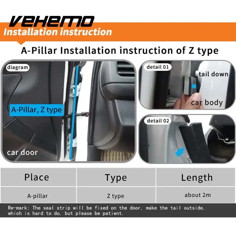Z Type Car Rubber Door Waterproof Sealing Strip Weatherstrip Edge New ABC Pillar | Автомобили и мотоциклы