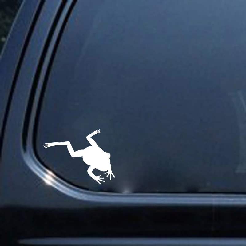 

YJZT 15.7CM*11.9CM Interesting Amphibians Jump Nifty Vinyl Decal Nice Car Sticker Black/Silver C19-0971