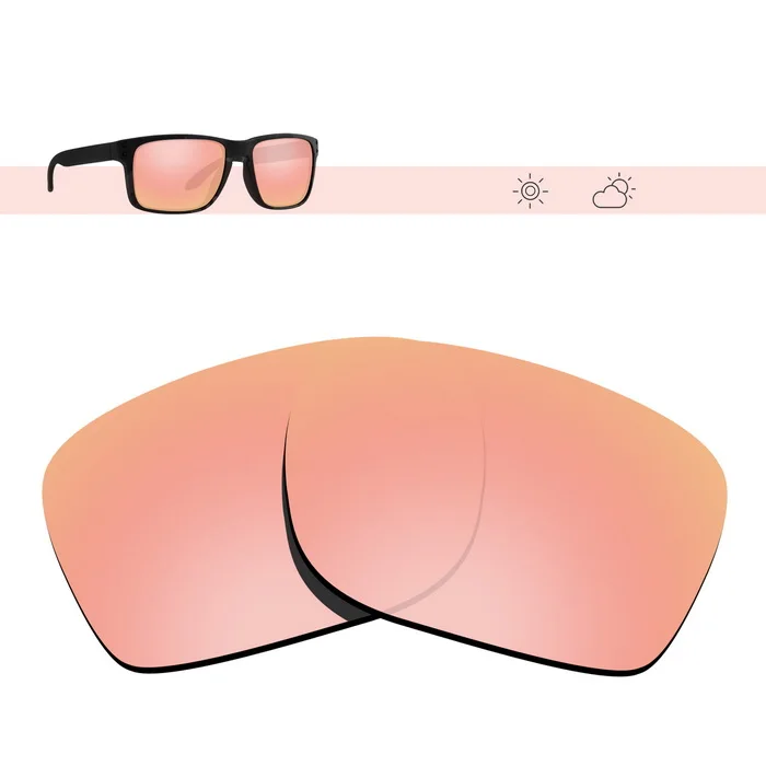 Rose Gold Mirror Glintbay поляризованные Сменные солнцезащитные очки линзы для Окли Холбрук-несколько вариантов - Цвет линз: Rose Gold Mirror
