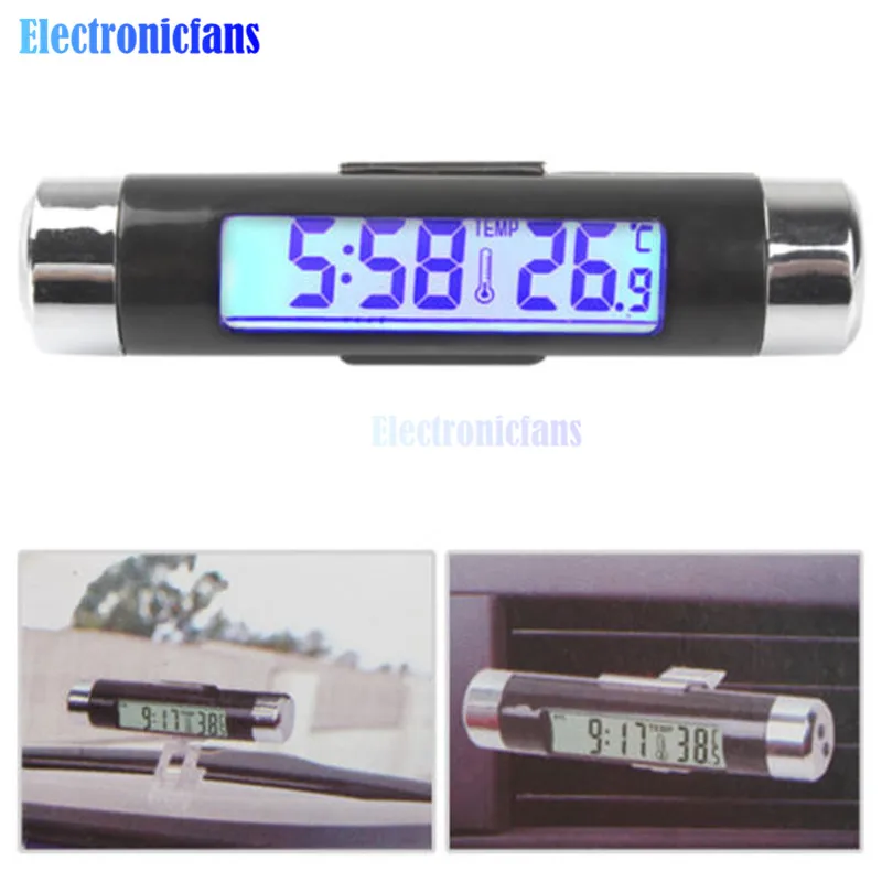 2 в 1 автомобильный термометр с синей/подсветкой и ЖК дисплеем|clock electronic|clock digital
