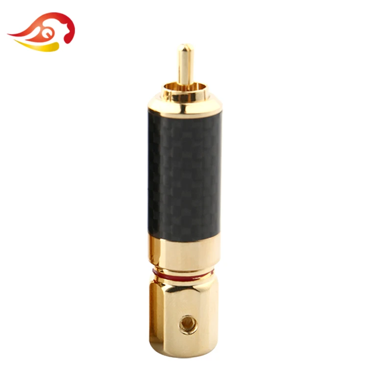1 red QYFANG Audiophile Eutectic углеродное волокно чистая медь динамик RCA штекер DIY припой разъем для сращивания проводов адаптер аудио разъем - Цвет: 1 red