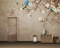 beibehang custom wallpaper mural hd bird magnolia tv background wall wallpaper painting papel de parede wall paper home decor