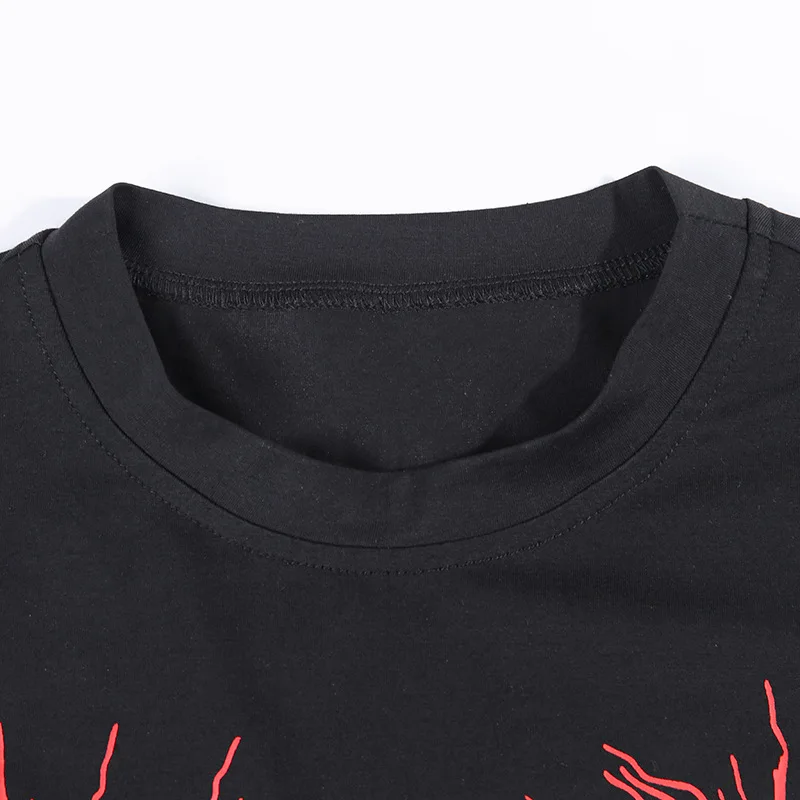 Ruibbit готические черные женские футболки в стиле Харадзюку летняя модная уличная