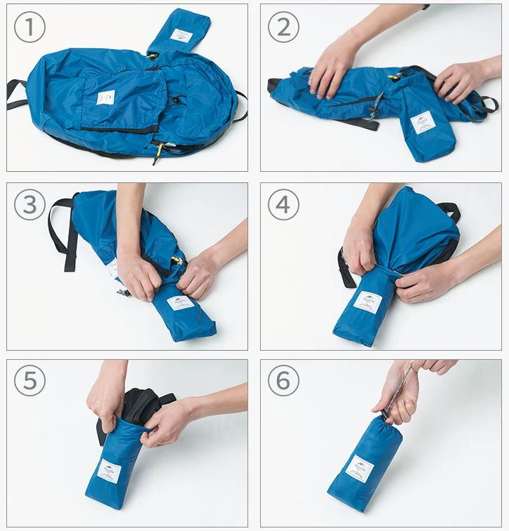 Naturehike 30D нейлоновый водонепроницаемый рюкзак 25L Сверхлегкий плечевой ремень складной рюкзак для отдыха на природе спортивные сумки