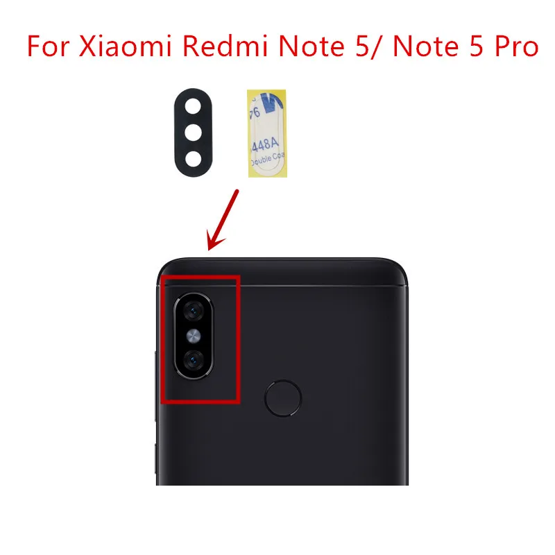 2 шт. сменные стеклянные линзы для камеры Xiaomi Redmi Note 5/ 5 Pro с клеем|Корпусы и рамки