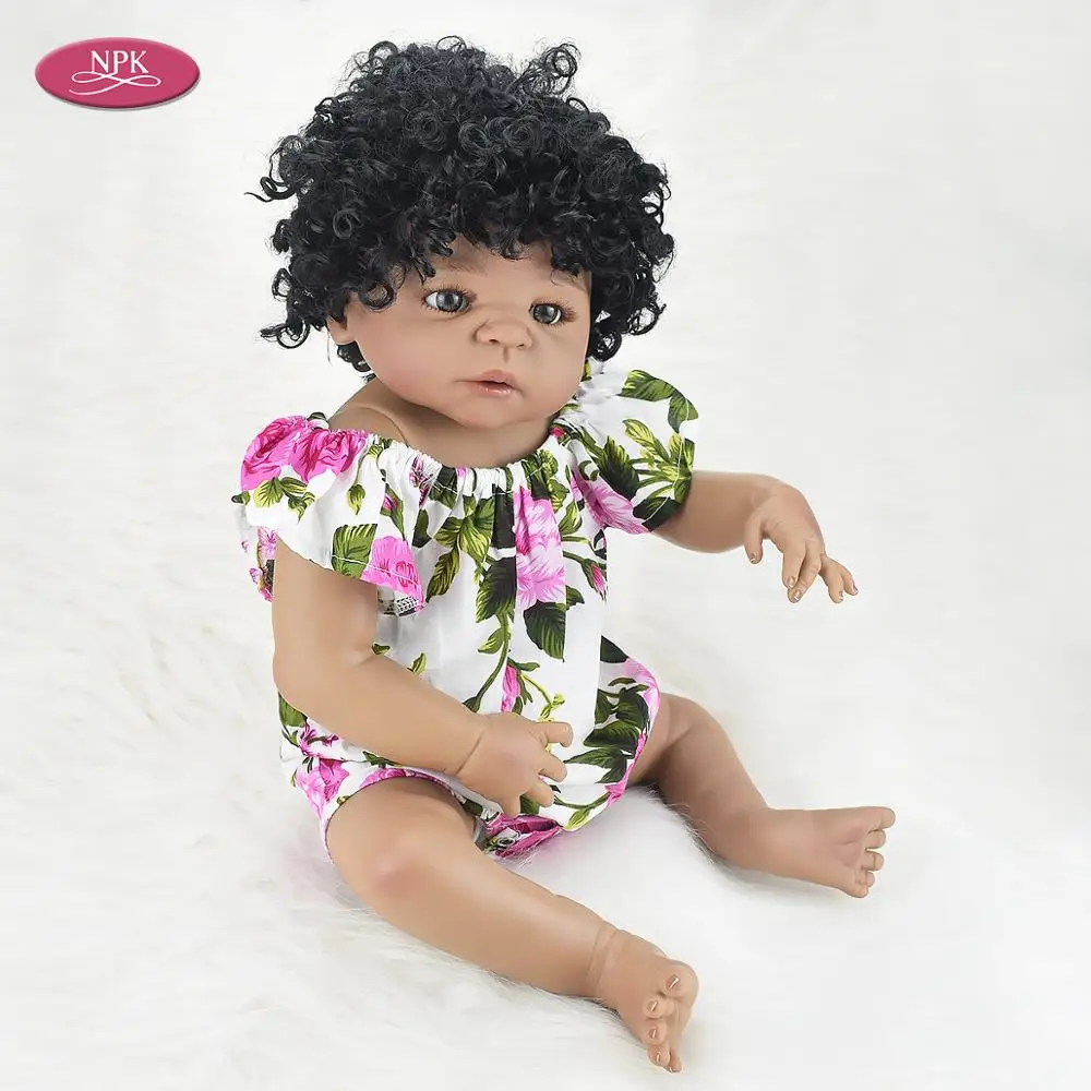 NPK полная силиконовая кукла Reborn Girl Baby Fashion Dolls Bathe игрушки для детей 55 см