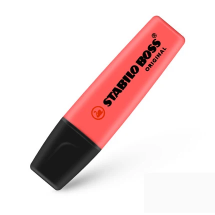 red 1 шт. STABILO BOSS 9 цветов текстовыделители высокой емкости флуоресцентная ручка маркер ручка Скрапбукинг школьные принадлежности кавайи - Цвет: red