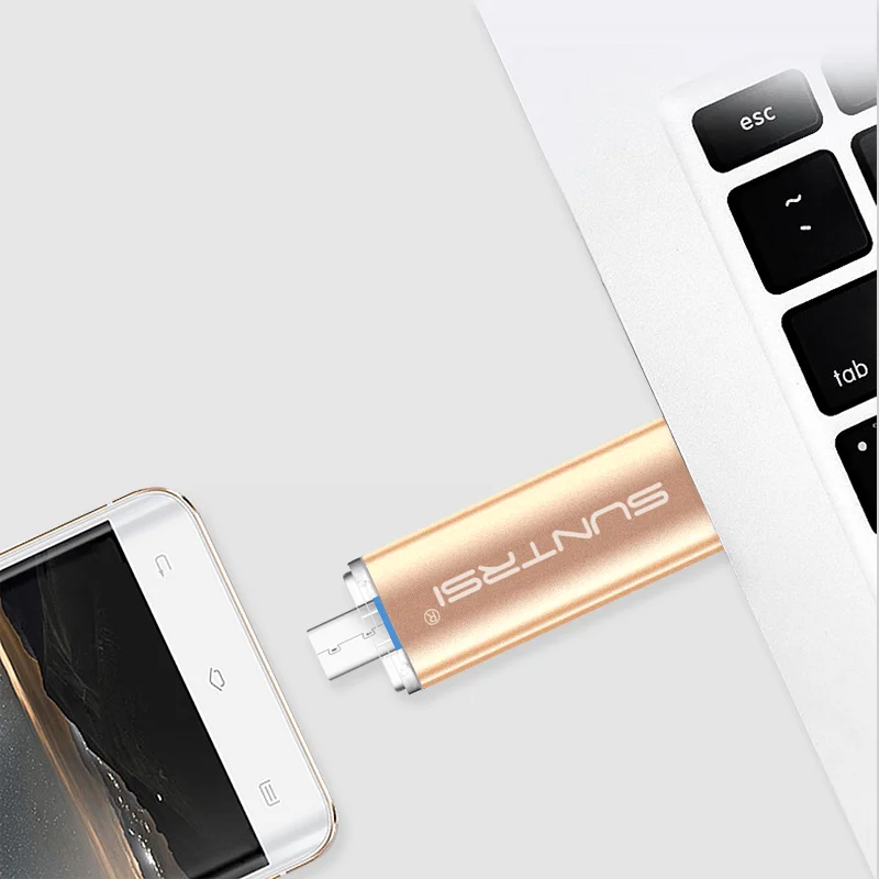 Suntrsi USB Flash Drive 64 ГБ OTG USB 3.0 Флешки Высокая Скорость металл USB ФЛЭШ-Накопитель Индивидуальный Логотип USB Флэш-Накопитель 64 ГБ