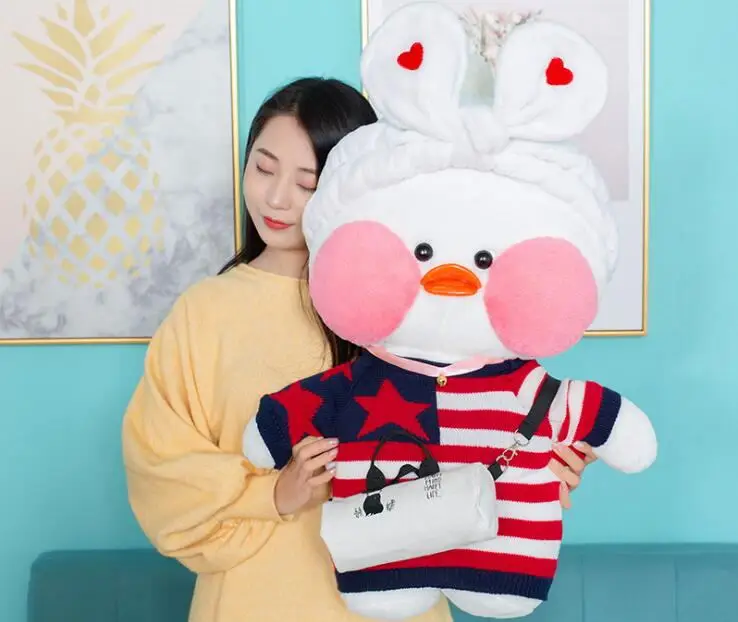 7 80 см Kawaii LaLafanfan кафе утка плюшевая игрушка мультяшная Милая Утка Мягкая кукла животные куклы детские игрушки подарок на день рождения для детей - Цвет: 7