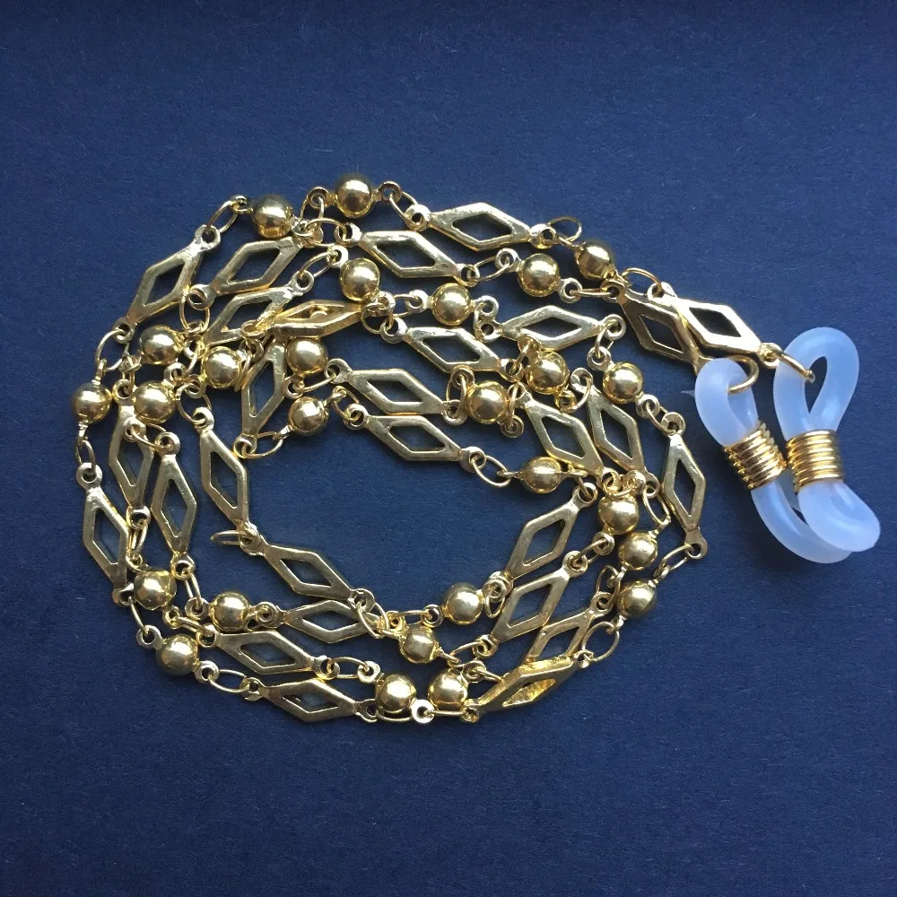 eyeglass gold retainer eyewear metal brass copper chain spectacle holder cord string silicone end