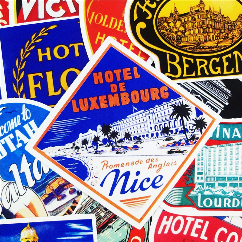 Mix 55 шт. Ретро стиль путешествия отель Логотип наклейки с гавайской тематикой для