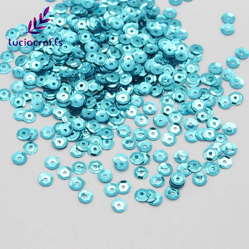 Lake blue 20g Lucia crafts 5 мм 20 г/лот хлопья Радужная чашка с блестками плоские свободные блестки для шитья одежды платье DIY украшения D0802 - Цвет: Lake blue 20g