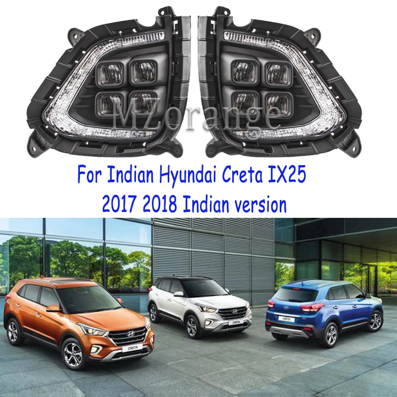DRL для Hyundai Creta IX25 2017 2018 2 шт. светодиодный фонарь светильник тумана s гриль решетки