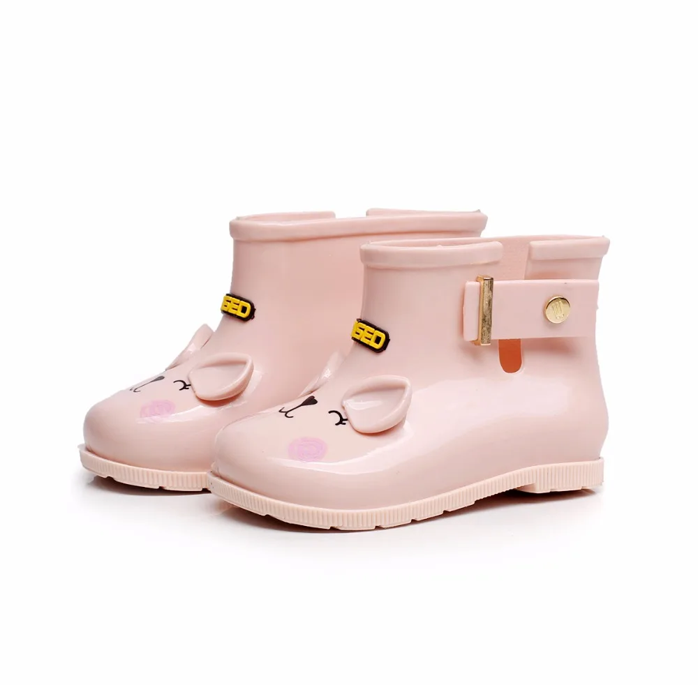 Мини Melissa 3 цвета резиновые сапоги обувь с котом Детские Непромокаемые Сапоги