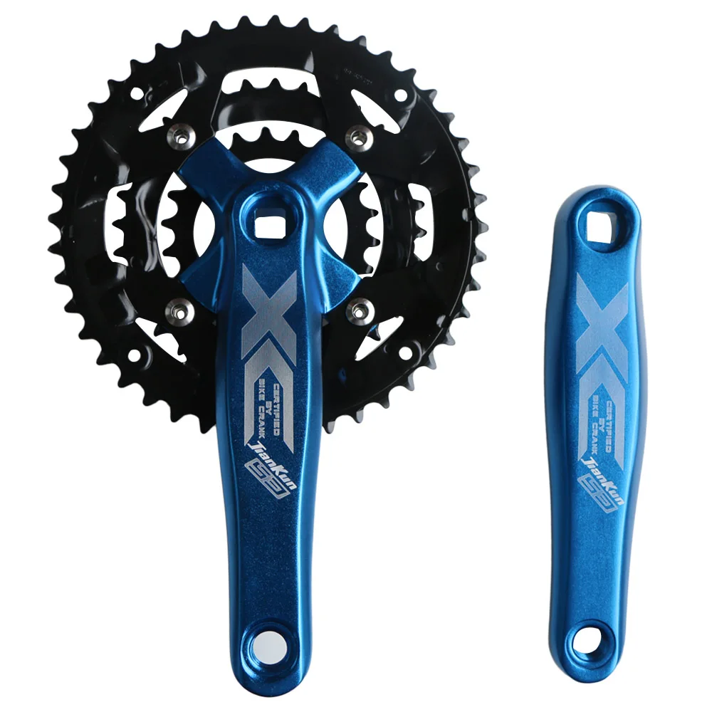 Blue MTB шатун для дорожного велосипеда, набор 22T 32T 44T 9 speed 27 S, велосипедная коленчатая шестерня, дисковая звездочка, 170 мм, кривошипная цепь 104BCD 64BCD - Цвет: Blue