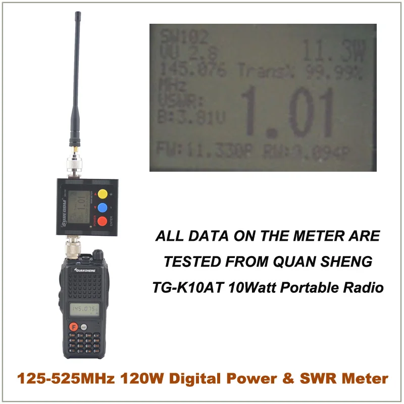 SURECOM SW 102 SW102 счетчик частоты VHF/UHF повторитель Surecom 120W цифровой мощности и SWR с 2 шт. RF