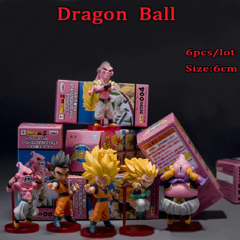 6 шт./партия Dragon Ball Son Gohan & Buu ПВХ фигурка аниме Супер Saiyan модель игрушки для показа