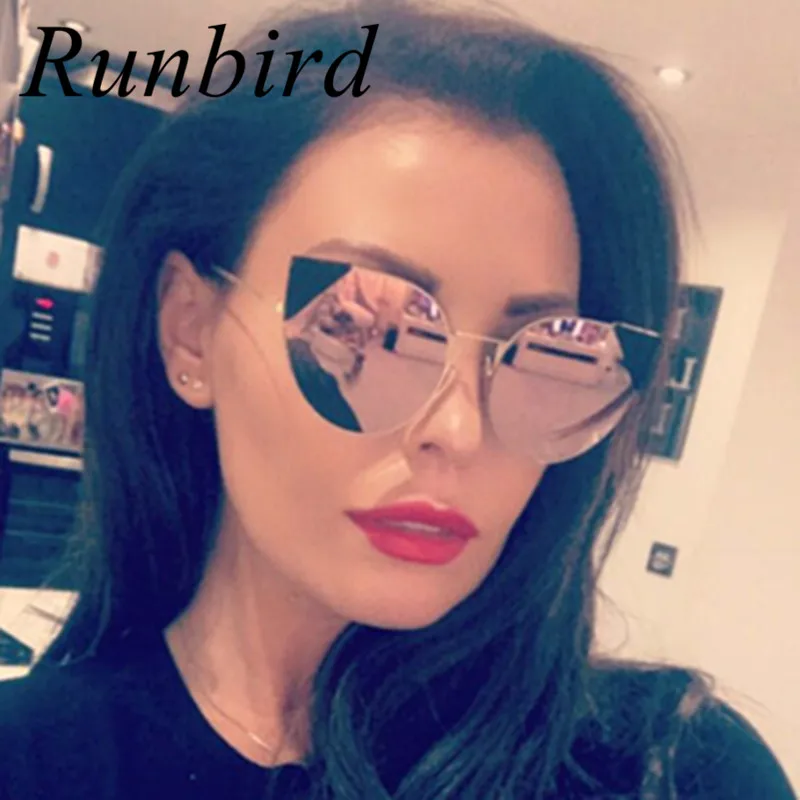 Женские солнцезащитные очки кошачий глаз RunBird брендовые дизайнерские ретро с