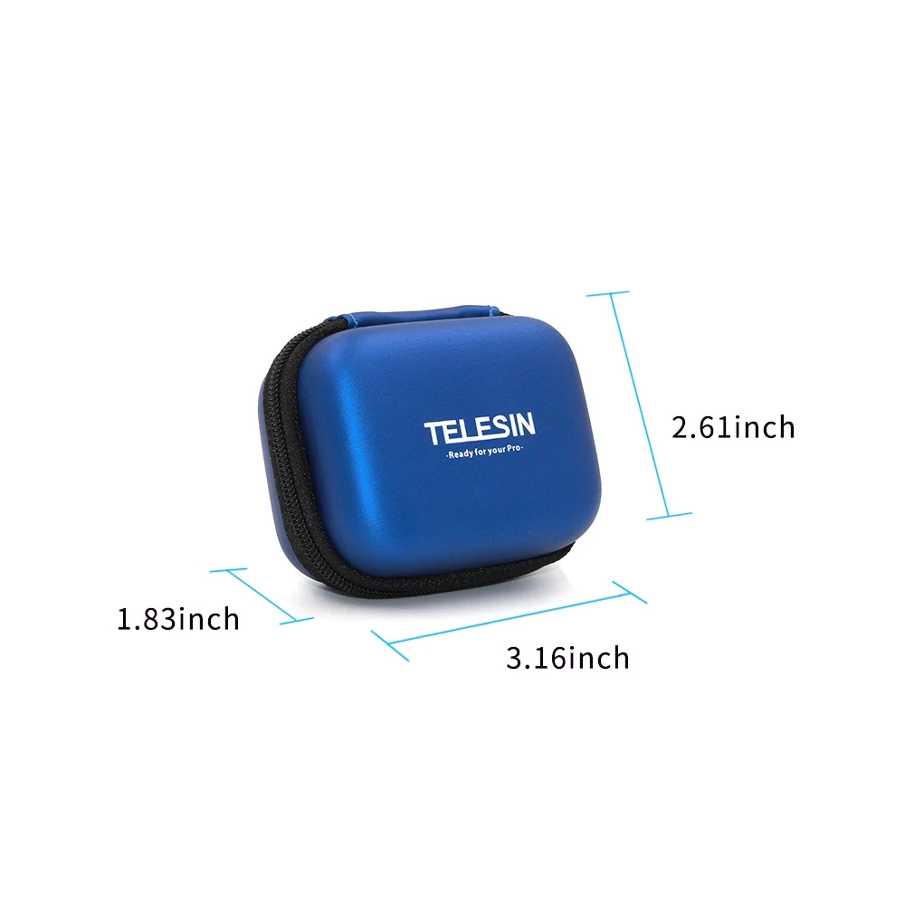 Новинка года аксессуары TELESIN защитный маленький чехол для хранения мини-камеры сумка для GoPro Hero6 5 4 3+ 3 2 Xiaomi Yi 1 Экшн-камера - Цвет: Blue