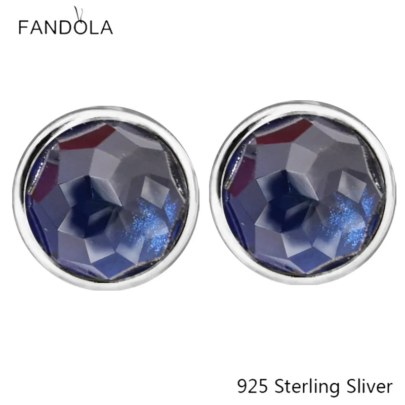 CKK 925 Sterling Silver September Droplets Sapphire Stud Earrings Original European Style Jewelry For Women | Украшения и