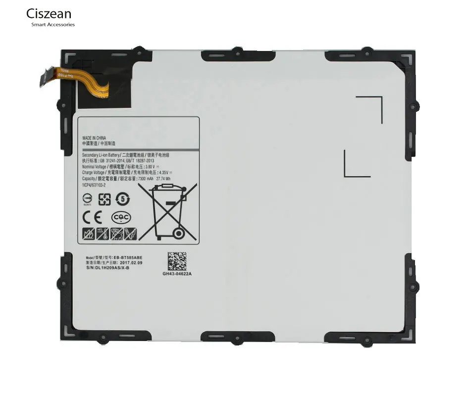 Ciszean 1x7300 мА/ч, EB-BT585ABE Замена Батарея для Samsung Galaxy планшет Tab A 10,1 T580 SM-T585C T585 T580N+ Инструменты