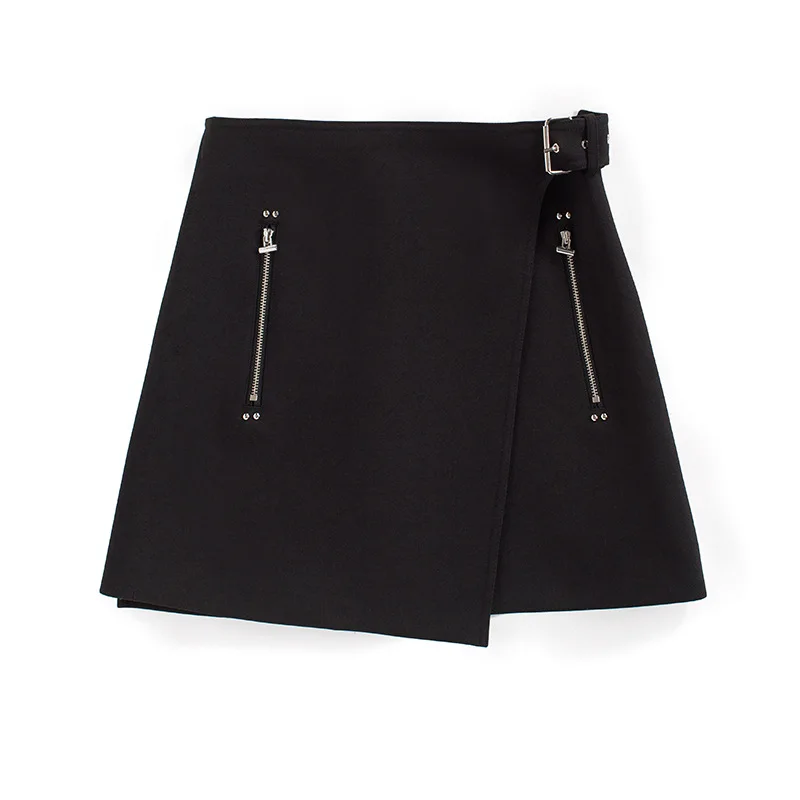 Юбки Женские молнии пояс талии Базовая тонкая высокая талия короткая мини юбка