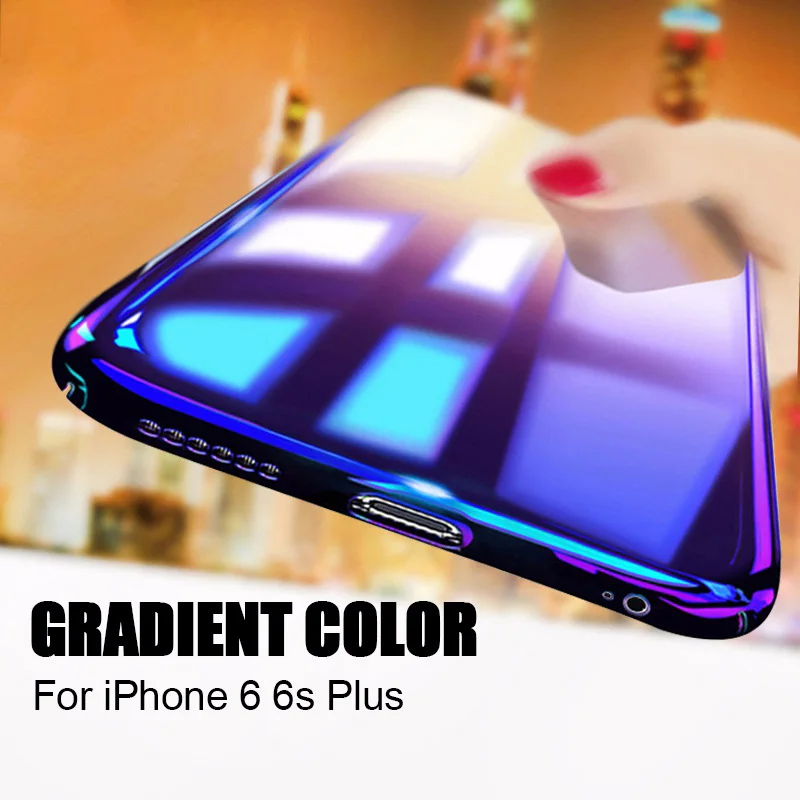 Gradient Color Cases For iPhone 7 Case Transparent Plastic Back Cover 6 6s Plus Capinha Couque |