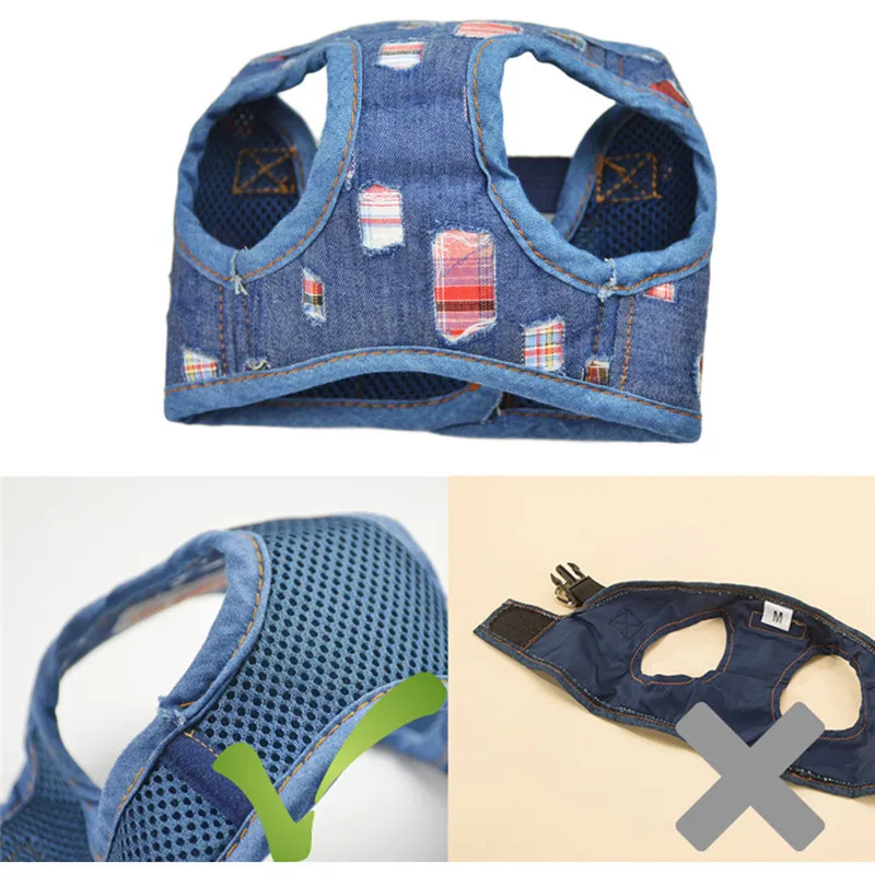 Шлейка для собак жилет щенков поводок прогулок джинсов маленьких кошек