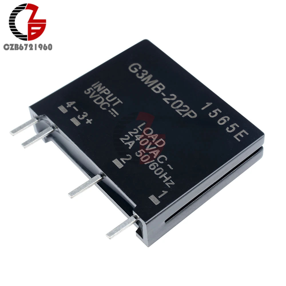 5 шт. релейный модуль G3MB-202P G3MB 202P DC-AC PCB SSR In 5V DC Out 240V AC 2A твердотельный релейный модуль