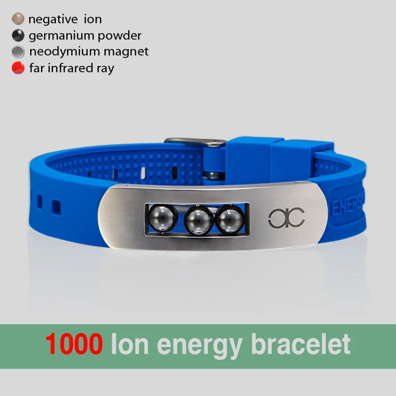 Личность Для мужчин браслет энергии Нержавеющая сталь и силиконовые Браслеты