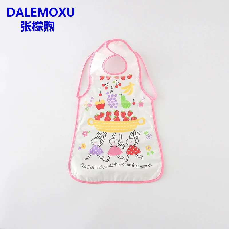 Baby Bib Cute Cartoon Stereoscopic Saliva Towel Waterproof Sleeveless Soft Plastic Baby Bib Meal Overcoat Reverse Burp Cloths