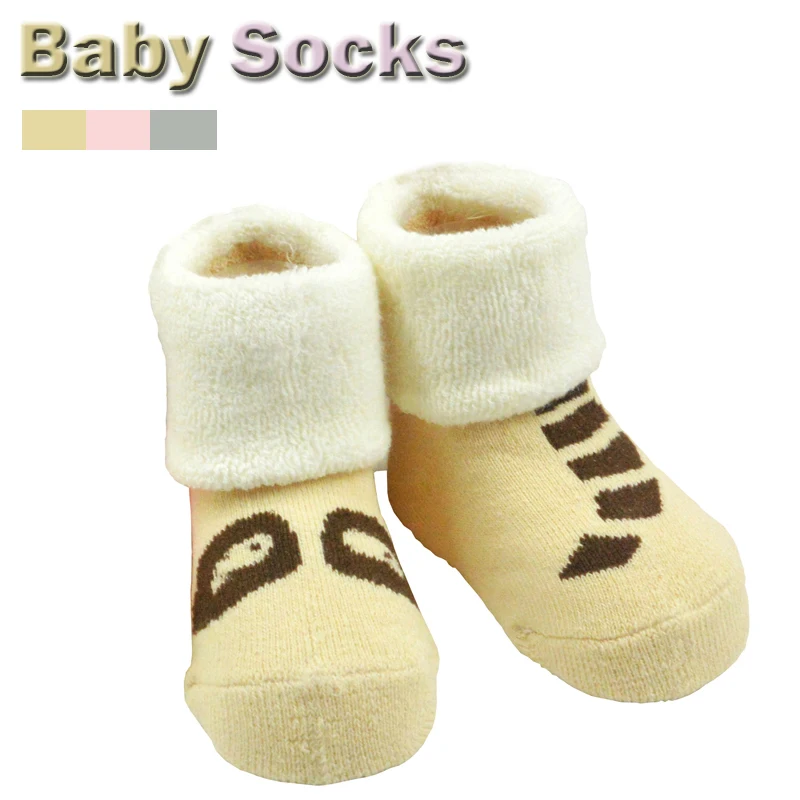 

3Pair/Lot Infant Newborn Socks Warm Children Terry Socks Non-slip Socks Suitable 3M-3Year Baby Boys Girls 100% Cotton Sock