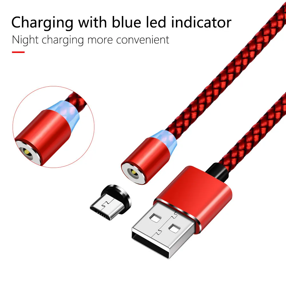 Магнитный USB кабель 1 м провод для быстрой зарядки для iPhone кабель для samsung S8 S9 S10 5G Plus Redmi Note 4 5 6 7 Pro телефонный провод