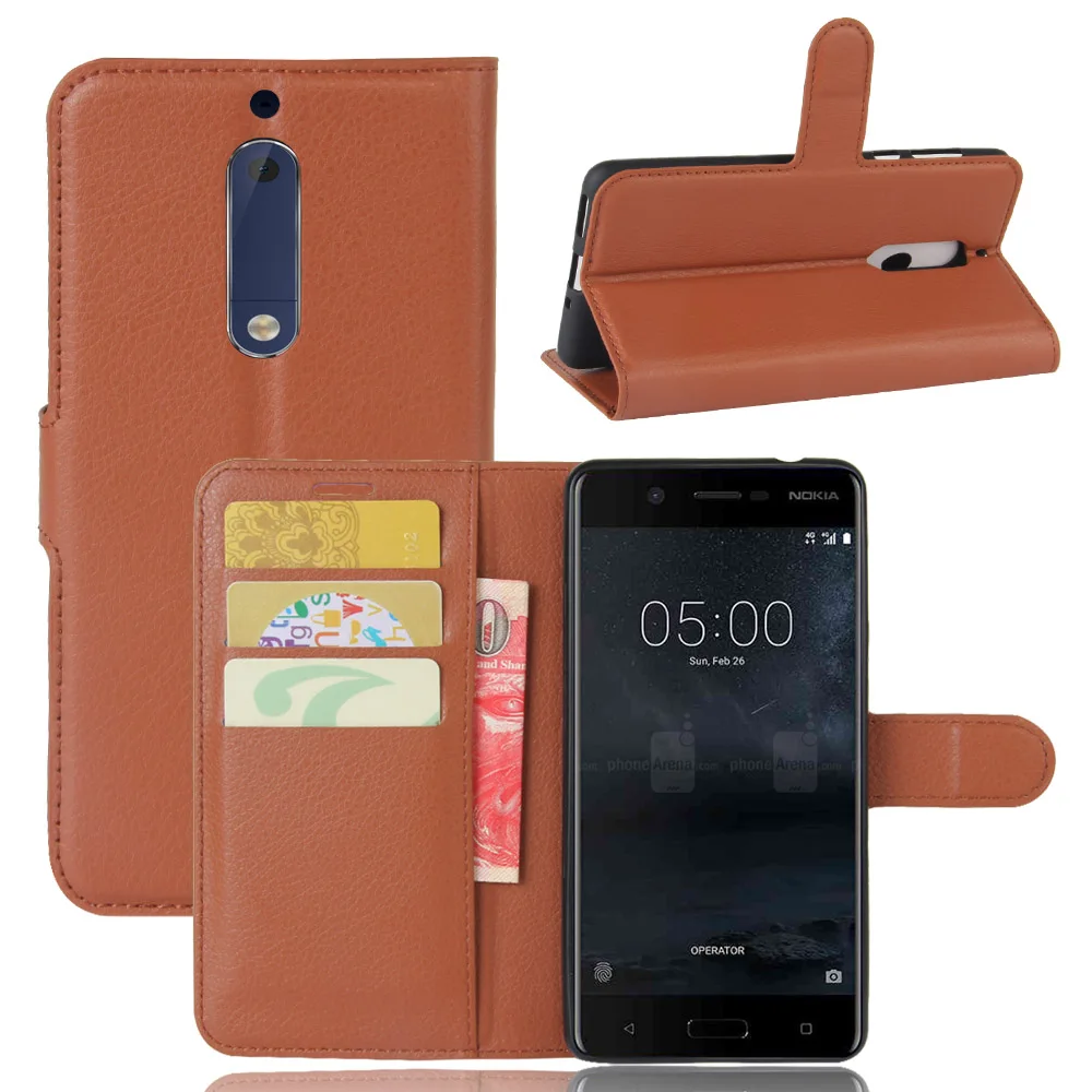 Роскошный чехол из искусственной кожи для NOKIA 5 Ретро Чехол откидной кошелек
