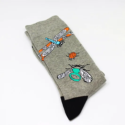 1 PEONFLY, мужские хлопковые носки в стиле хип-хоп, Harajuku Happy Funny Poop, таблетки, чужеродный гребень, нарядные носки для мужчин, Свадебный Рождественский подарок - Цвет: 1