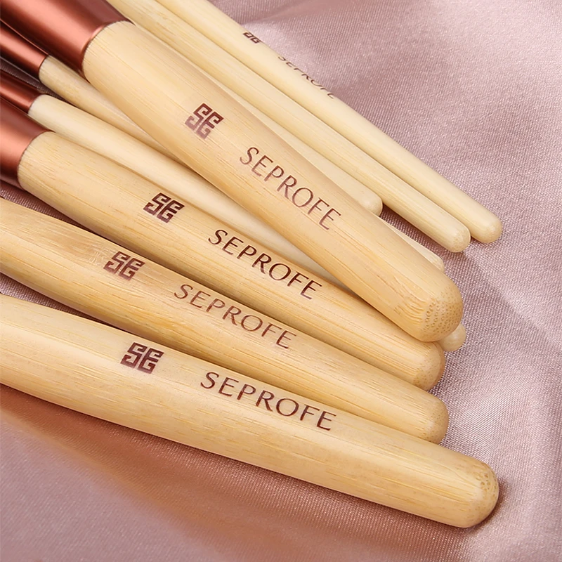 Набор кистей для макияжа с бамбуковой ручкой 10 шт. набор пудра румяна тени век