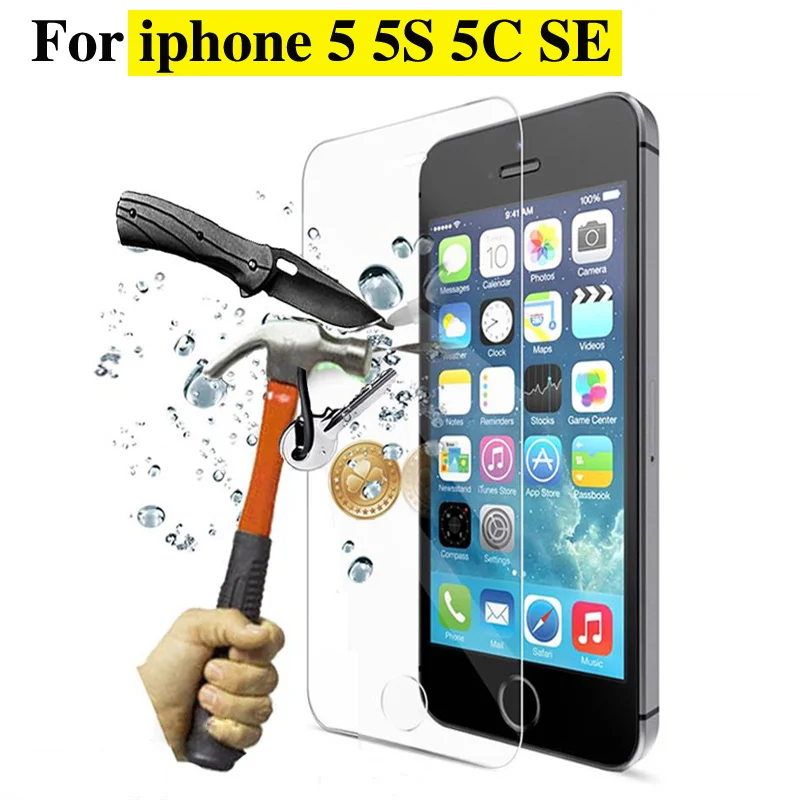 Ultra HD Tempered Glass Screen Protector Case For iPhone 5 5S 5C SE Toughened Protective Film Phone Cover Cases |