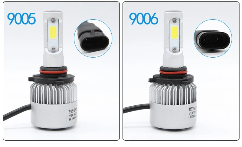 2Pcs H4 LED H7 H11 H8 9006 HB4 COB S2 Auto Car Headlight 72W 8000LM High Low Beam Bulb All In One Automobile Lamp 6500K | Автомобили и