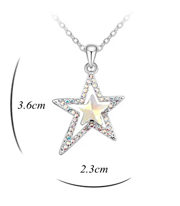 

Fashion crystal star pendant necklaces chain necklace for women made with Austrian Elements