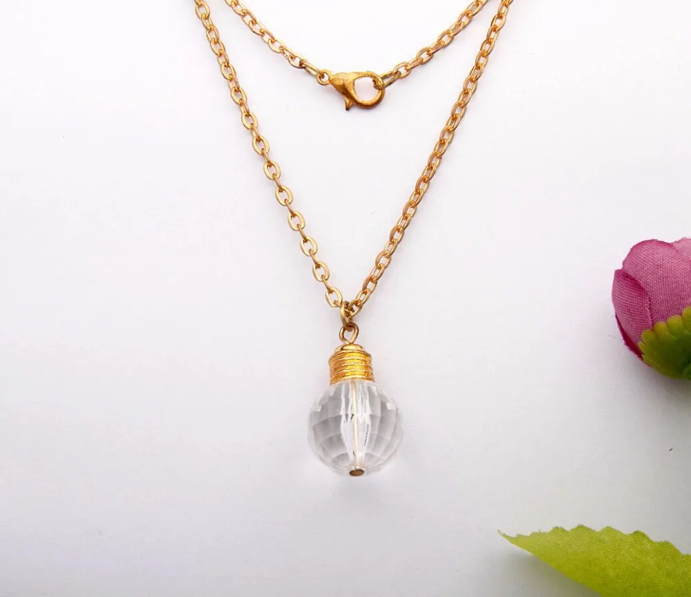 10 шт./лот Ретро золото красивый прозрачный кристалл брелок лампа подвески